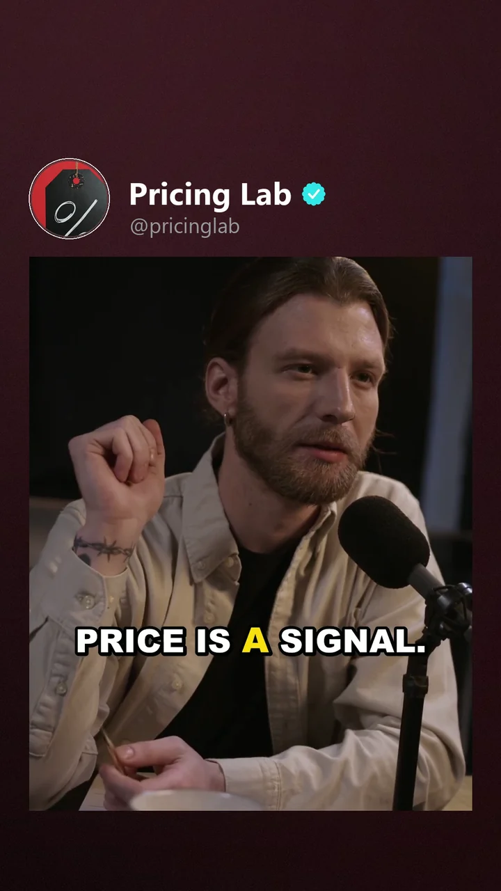Rendered variant for Pricing Lab: wine-red header, the same clip, yellow word-pop captions