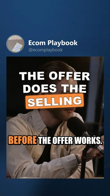 Rendered Pinterest variant for Ecom Playbook: the cover moment, hook 'The offer does the selling', impact_punch captions