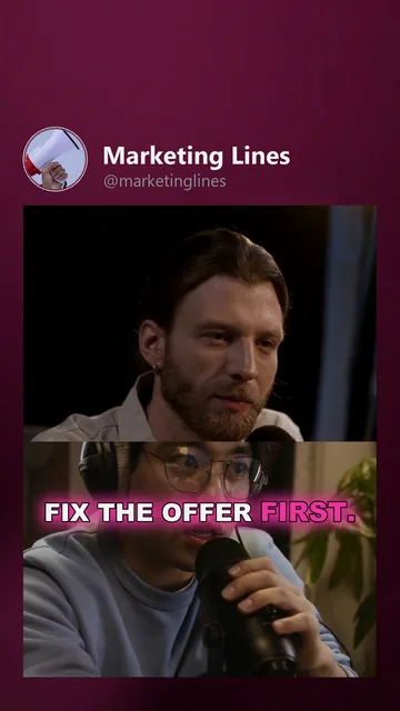 TikTok UI guide over Marketing Lines's TikTok variant: the areas the platform's own controls cover, from the app's Video tab safe-zone overlay