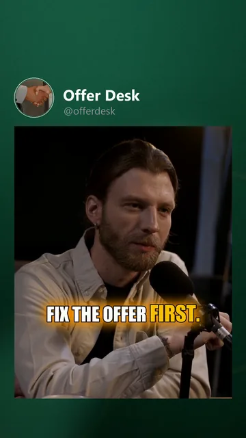 Reels UI guide over Offer Desk's Instagram Reels variant: the areas the platform's own controls cover, from the app's Video tab safe-zone overlay